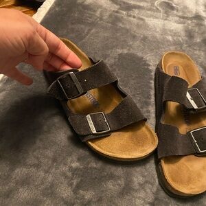 Birkenstock Black Suede Sandals